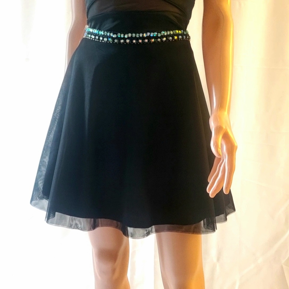 NWT Black Tulle A-line Mini Skirt 5
